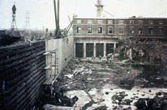 Workers at work on the No 2 water intake under construction