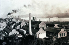 Imposing buildings of the electrochemical complex operated by Canada Carbide