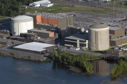 Aerial photo of the Gentilly nuclear power plant