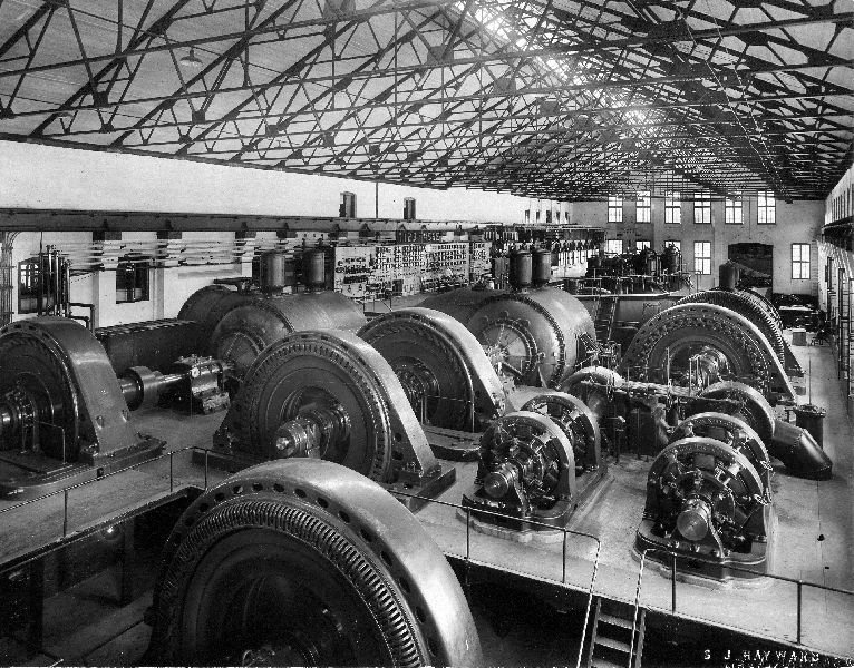 View of the production room controlling the imposing generators of the Shawinigan-1 generating station