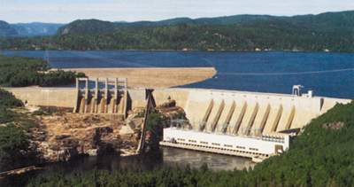 Aerial photo of the Manic-2 generating station