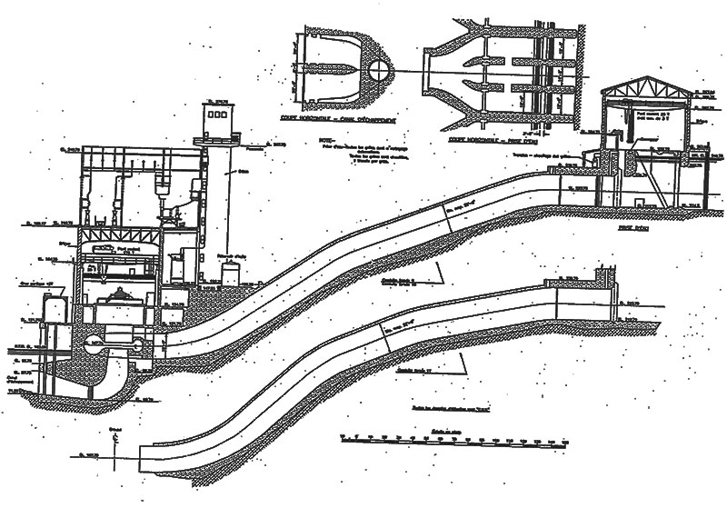 Drawing illustrating the production equipment  required at the Shawinigan-3 generating station